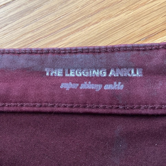 Ag Adriano Goldschmied Women’s Burgundy Skinny Jeans Size 26R - Picture 5 of 8